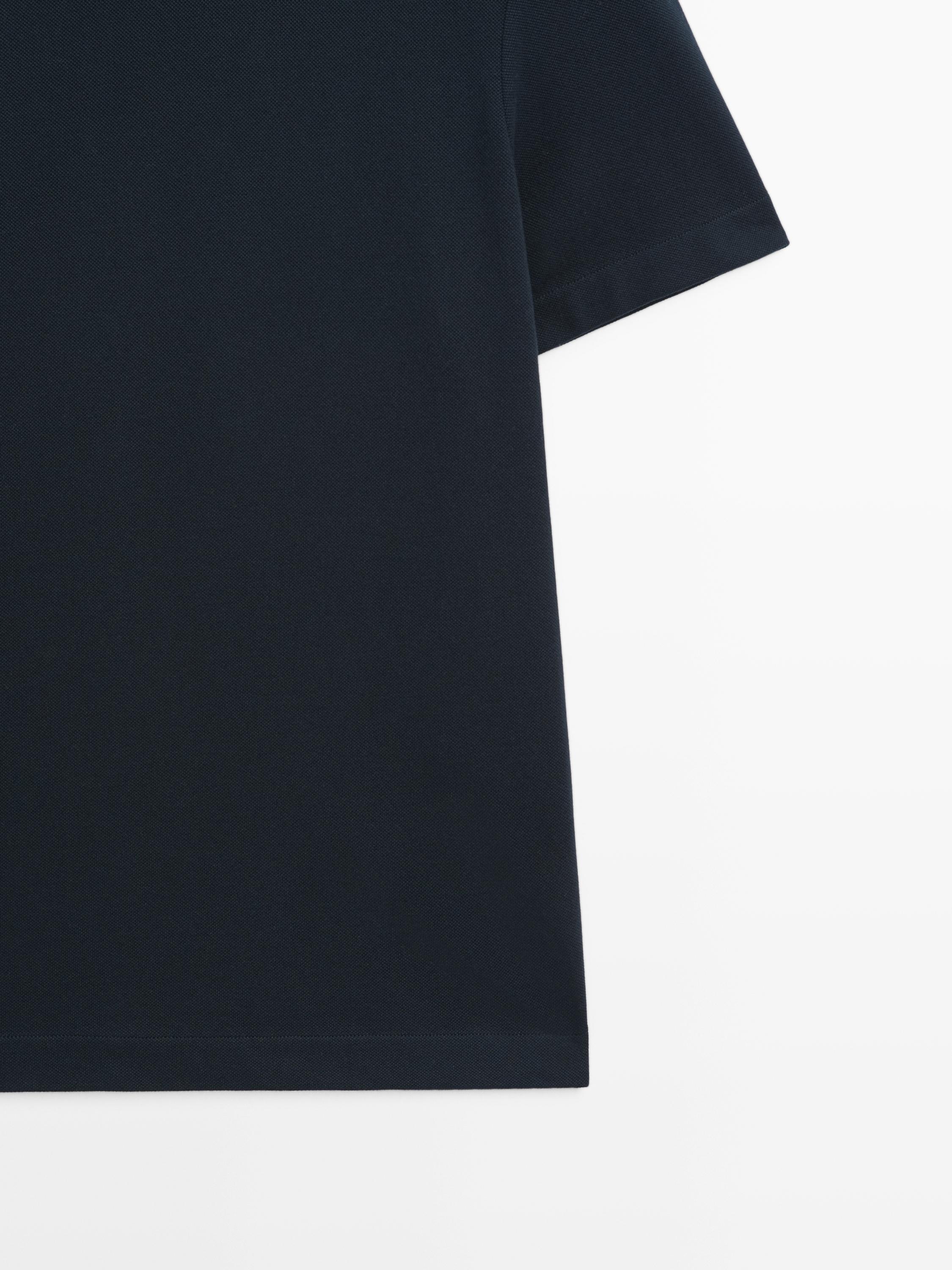 Short sleeve piqué T-shirt with collar detail